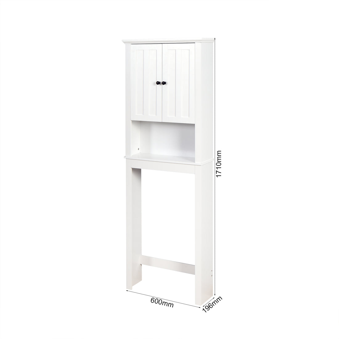 Bathroom Wooden Storage Cabinet Over The Toilet Space Saver With A Adjustable Shelf 23.62X7.72X67.32 Inch White Mdf