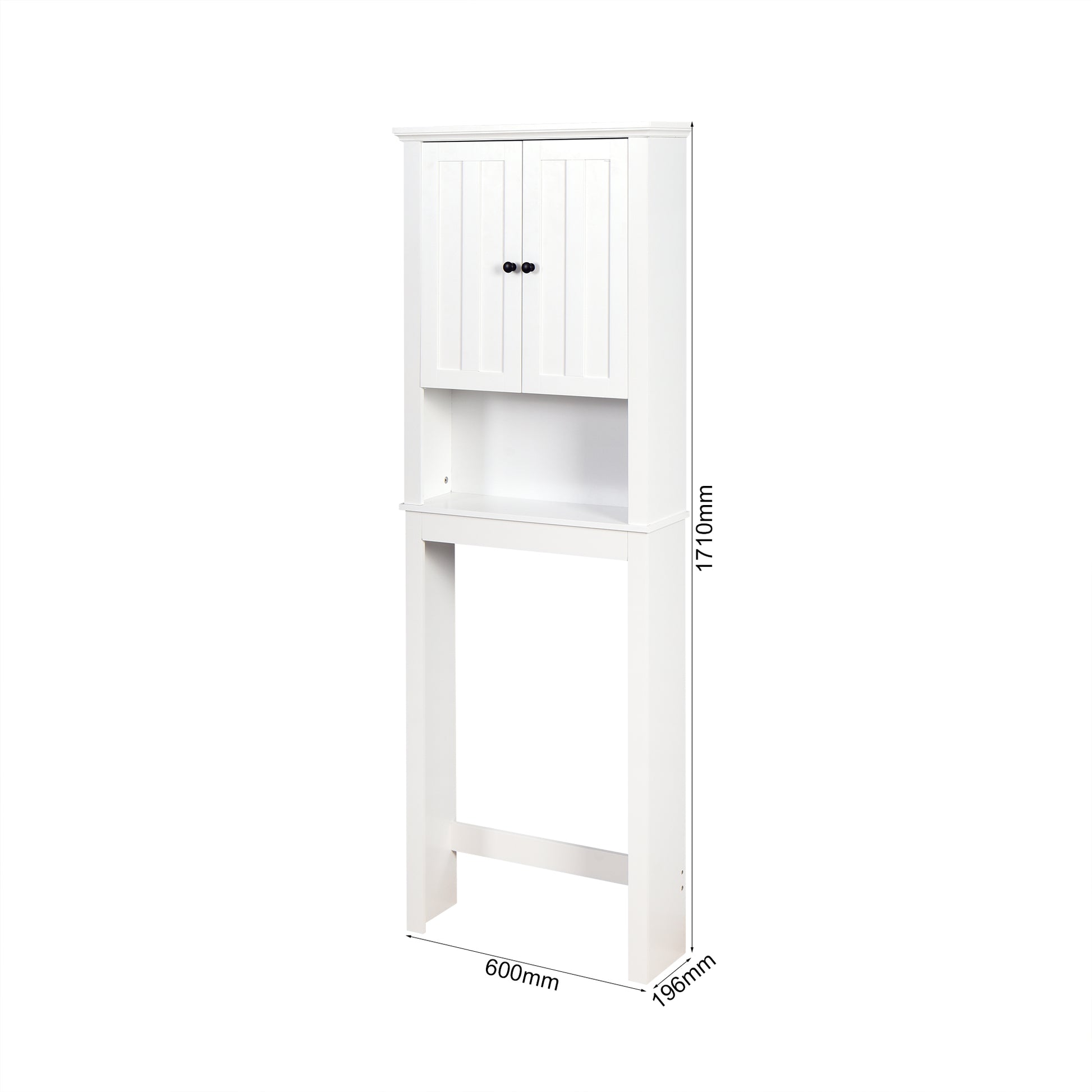 Bathroom Wooden Storage Cabinet Over The Toilet Space Saver With A Adjustable Shelf 23.62X7.72X67.32 Inch White Mdf