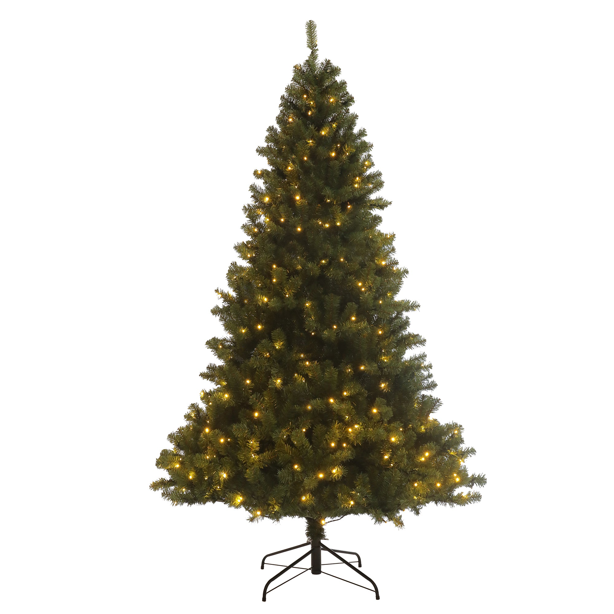 Pre Lit Christmas Tree 7.5Ft Artificial Hinged Xmas Tree With 400 Pre Strung Led Lights Foldable Stand Green American Traditional Polyester Polyester