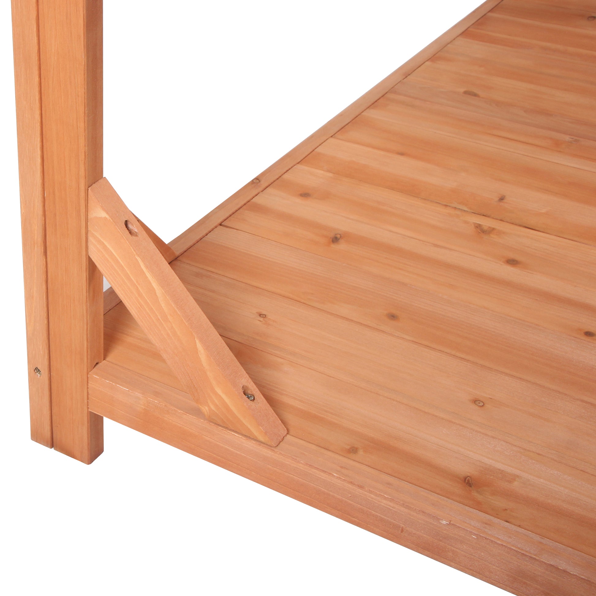 65" Large Wooden Farmhouse Rustic Outdoor Potting Bench Table, Patio Workstation, Garden Potting Bench With 4 Storage Shelves And Side Hook,Natural Natural Garden & Outdoor Casual Wood Solid Wood