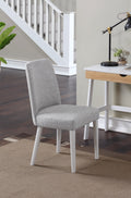 Taylor Chair With White Leg And Gray Fabric Gray Solid Wood