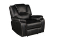 Hong Kong Power Reclining Chair Made With Faux Leather In Black Black Primary Living Space Contemporary,Modern Solid Wood Mdf Wood