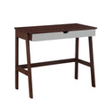 Hilton Desk In Espresso & Gray Espresso Solid Wood