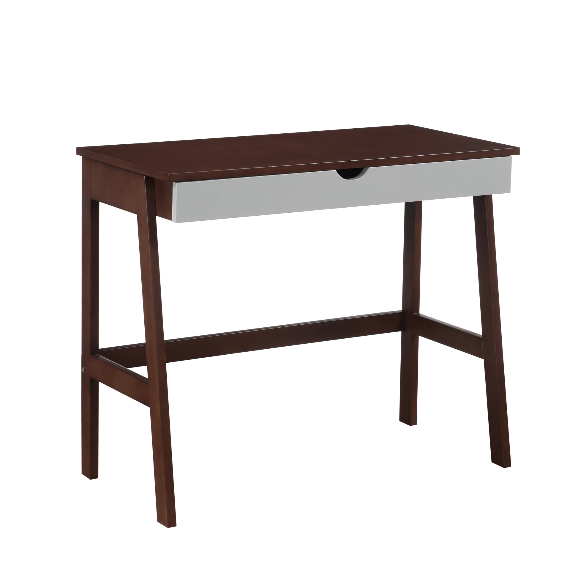 Hilton Desk In Espresso & Gray Espresso Solid Wood