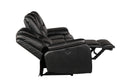 Hong Kong 3 Piece Power Reclining Sofa Set Made With Faux Leather In Black Black Faux Leather Metal Primary Living Space Medium Soft Cushion Back Contemporary,Modern Solid Wood Mdf Wood 6 Seat