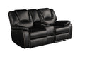 Hong Kong 3 Piece Power Reclining Sofa Set Made With Faux Leather In Black Black Faux Leather Metal Primary Living Space Medium Soft Cushion Back Contemporary,Modern Solid Wood Mdf Wood 6 Seat