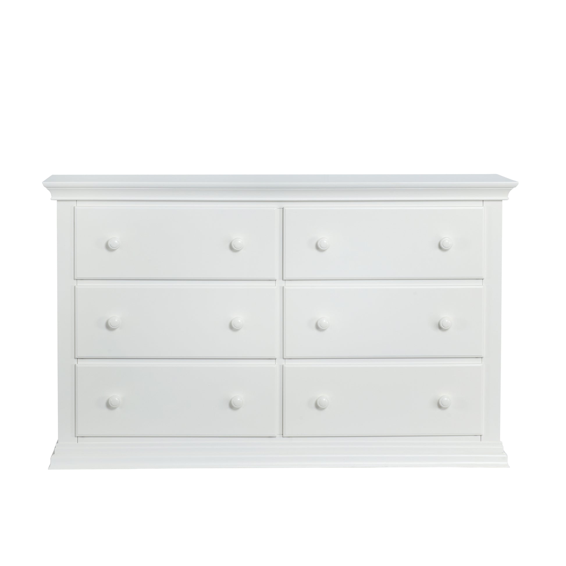 Universal 6 Drawer Dresser White White Solid Wood