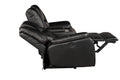 Hong Kong 3 Piece Power Reclining Sofa Set Made With Faux Leather In Black Black Faux Leather Metal Primary Living Space Medium Soft Cushion Back Contemporary,Modern Solid Wood Mdf Wood 6 Seat