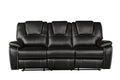 Hong Kong 2 Piece Power Reclining Sofa Set Made With Faux Leather In Black Black Faux Leather Metal Primary Living Space Medium Soft Cushion Back Contemporary,Modern Solid Wood Mdf Wood 5 Seat