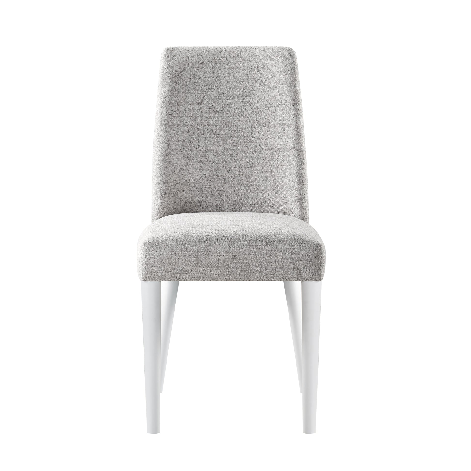 Taylor Chair With White Leg And Gray Fabric Gray Solid Wood