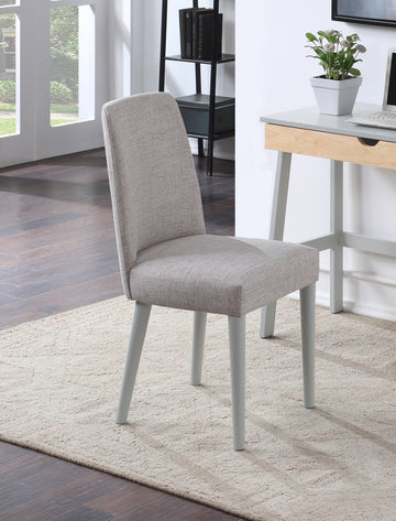 Taylor Chair With Gray Legs And Gray Fabric Gray Solid Wood