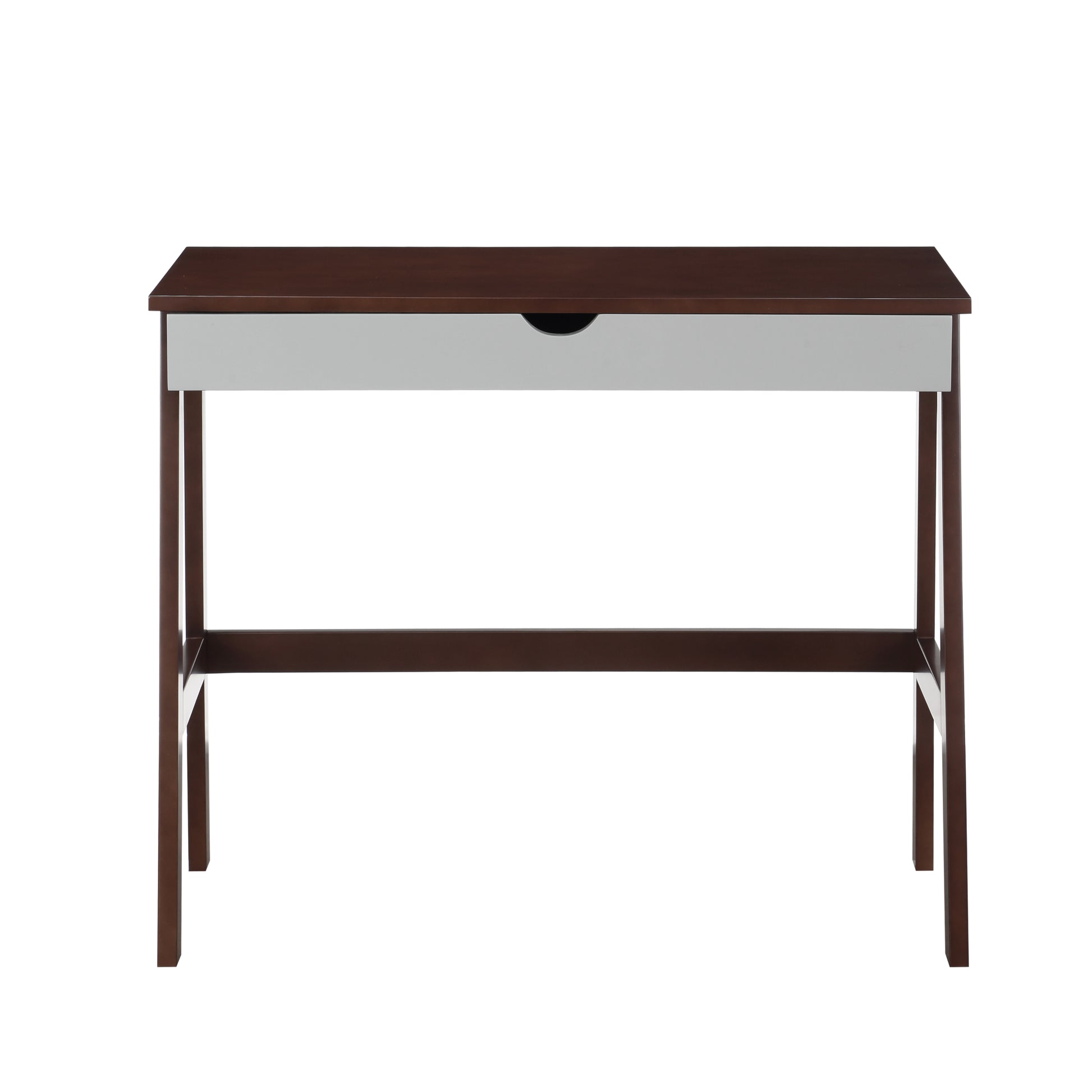 Hilton Desk In Espresso & Gray Espresso Solid Wood