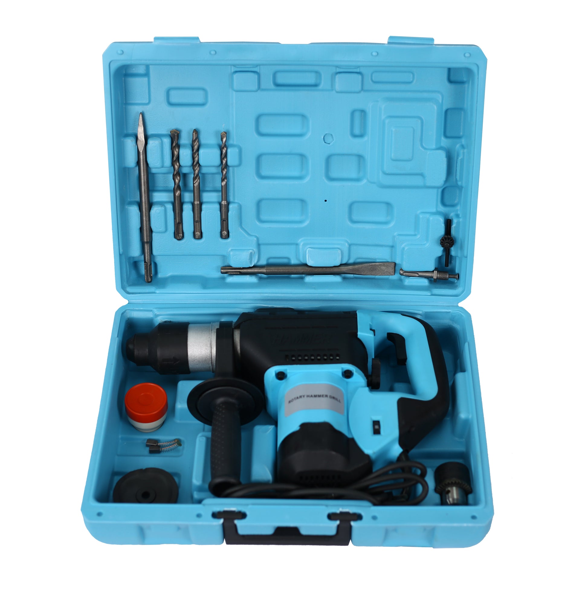 Rotary Hammer 1100W Blue Black 1 1 2" Sds Plus Rotary Hammer Drill 3 Functions Black Blue Metal