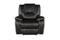 Hong Kong 3 Piece Power Reclining Sofa Set Made With Faux Leather In Black Black Faux Leather Metal Primary Living Space Medium Soft Cushion Back Contemporary,Modern Solid Wood Mdf Wood 6 Seat