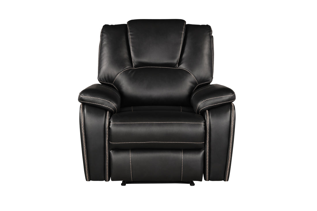 Hong Kong Power Reclining Chair Made With Faux Leather In Black Black Primary Living Space Contemporary,Modern Solid Wood Mdf Wood