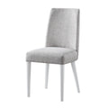 Taylor Chair With White Leg And Gray Fabric Gray Solid Wood