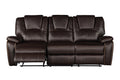 Hong Kong 3 Piece Power Reclining Sofa Set Made With Faux Leather In Brown Brown Faux Leather Metal Primary Living Space Medium Soft Contemporary,Modern Solid Wood Mdf Faux Leather 6 Seat