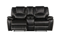 Hong Kong 2 Piece Power Reclining Sofa Set Made With Faux Leather In Black Black Faux Leather Metal Primary Living Space Medium Soft Cushion Back Contemporary,Modern Solid Wood Mdf Wood 5 Seat