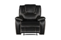Hong Kong Power Reclining Chair Made With Faux Leather In Black Black Primary Living Space Contemporary,Modern Solid Wood Mdf Wood