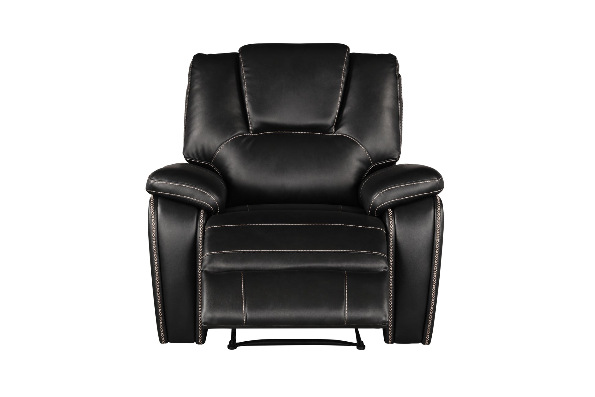 Hong Kong Power Reclining Chair Made With Faux Leather In Black Black Primary Living Space Contemporary,Modern Solid Wood Mdf Wood