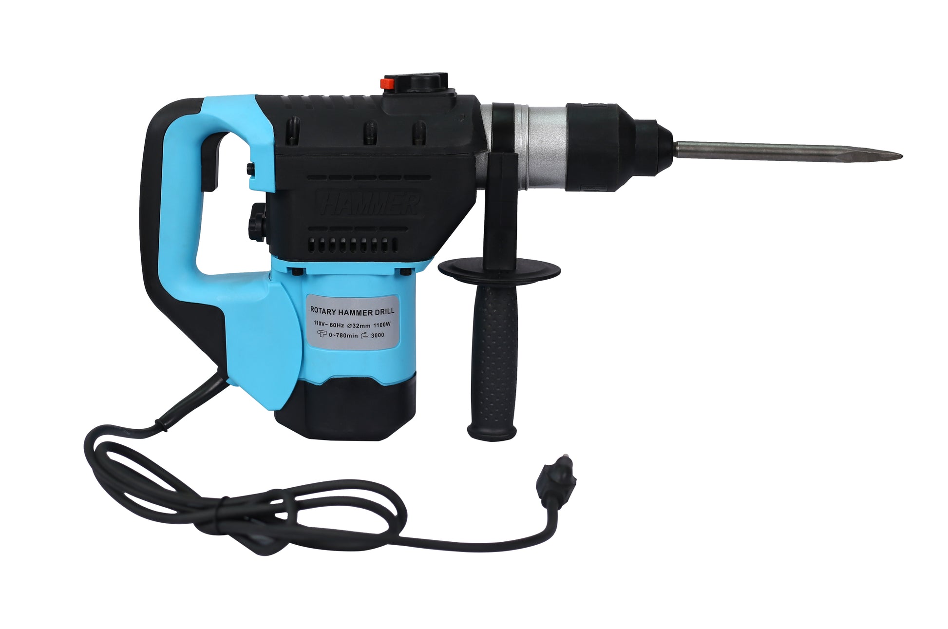 Rotary Hammer 1100W Blue Black 1 1 2" Sds Plus Rotary Hammer Drill 3 Functions Black Blue Metal
