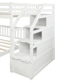 Twin Over Full Loft Bed With Staircase,White Old Sku:Sm000107Aak White Pine