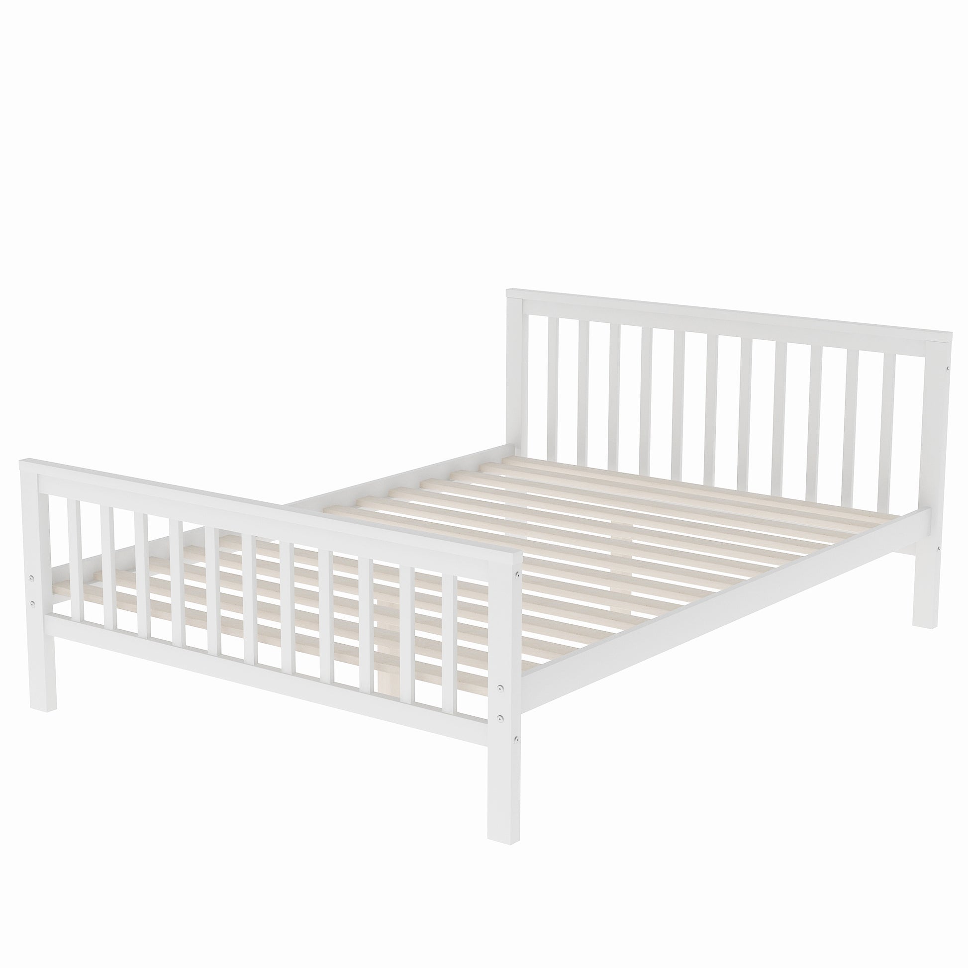 Twin Over Full Loft Bed With Staircase,White Old Sku:Sm000107Aak White Pine