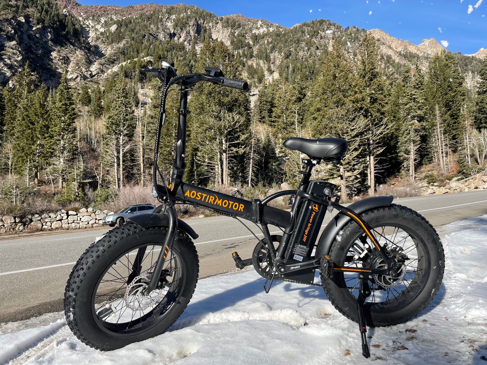 Aostirmotor Folding Electric Bike Ebike Bicycle 500W Motor 20" Fat Tire With 36V 13Ah Li Battery Beach Snow Bicycle A20 Cycling Black Foldable Aluminium