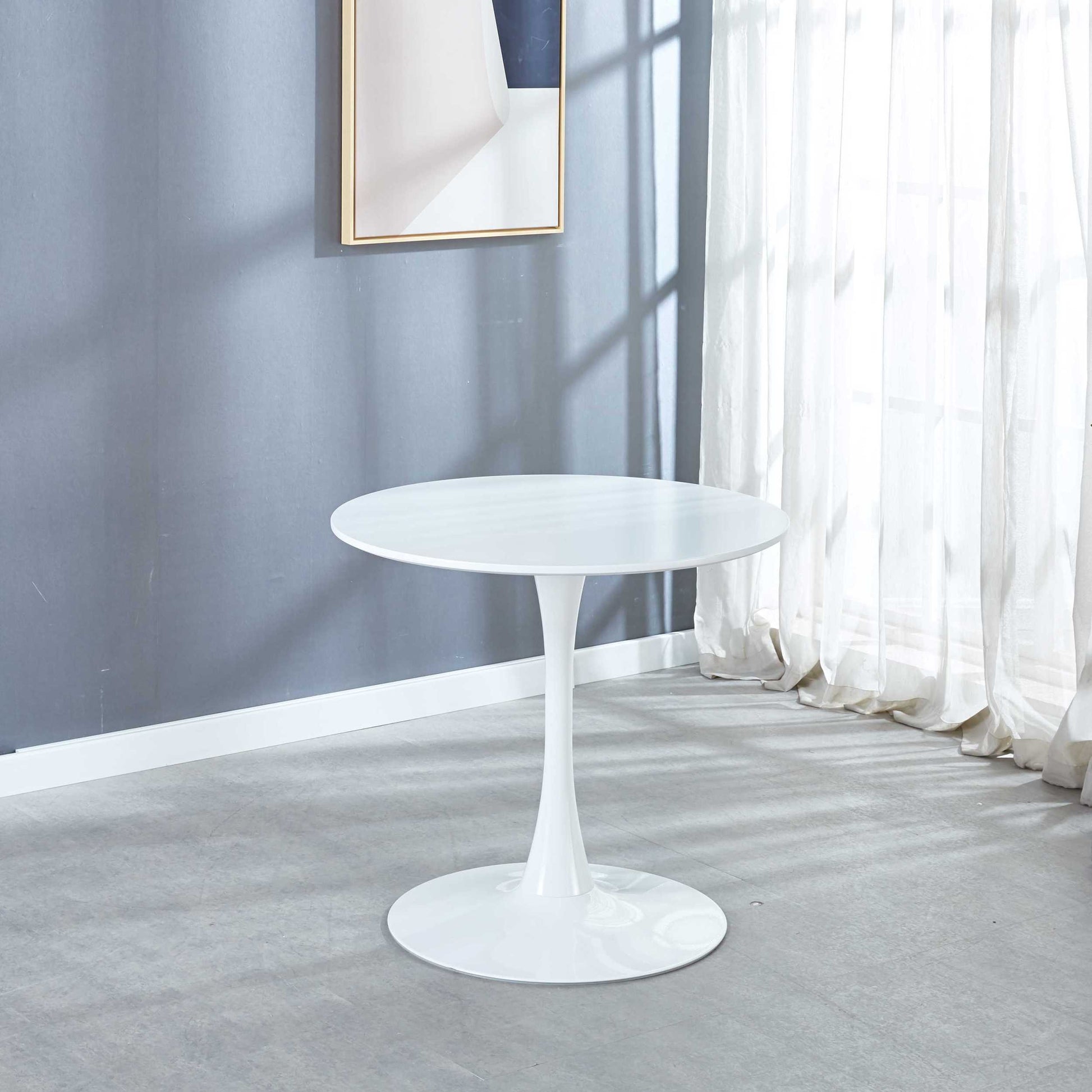 1 4,5Pieces Table And Chair,White Dining Sets,Kitchen Sets,Coffee Sets,Mdf Table And Fabric Chair White Metal