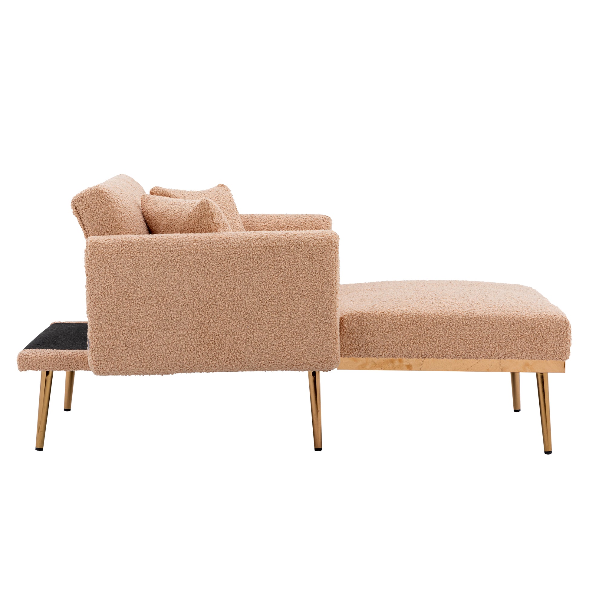 Coolmore Fashionable And Classic Style Chaise Lounge Chair Accent Chair For Living Room, Bedroom Camel Teddy Camel Teddy Foam Teddy