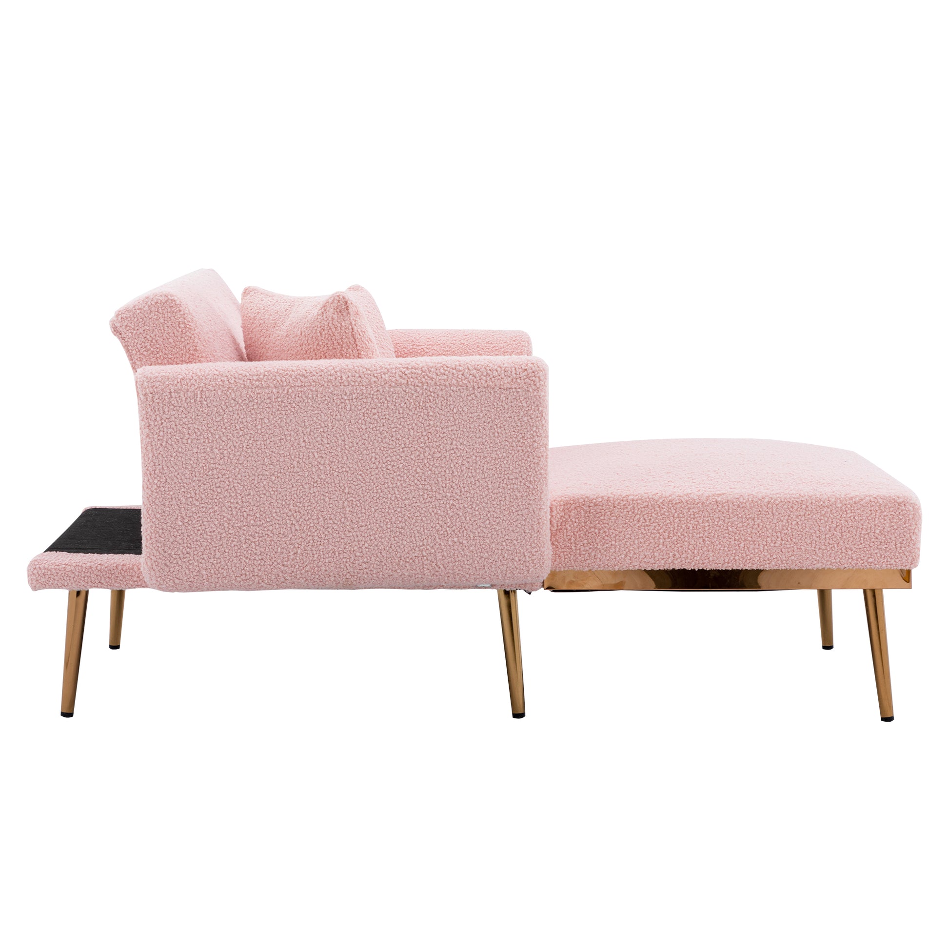 Coolmore Fashionable And Classic Style Chaise Lounge Chair Accent Chair For Living Room, Bedroom Teddy Pink Pink Teddy Foam Teddy