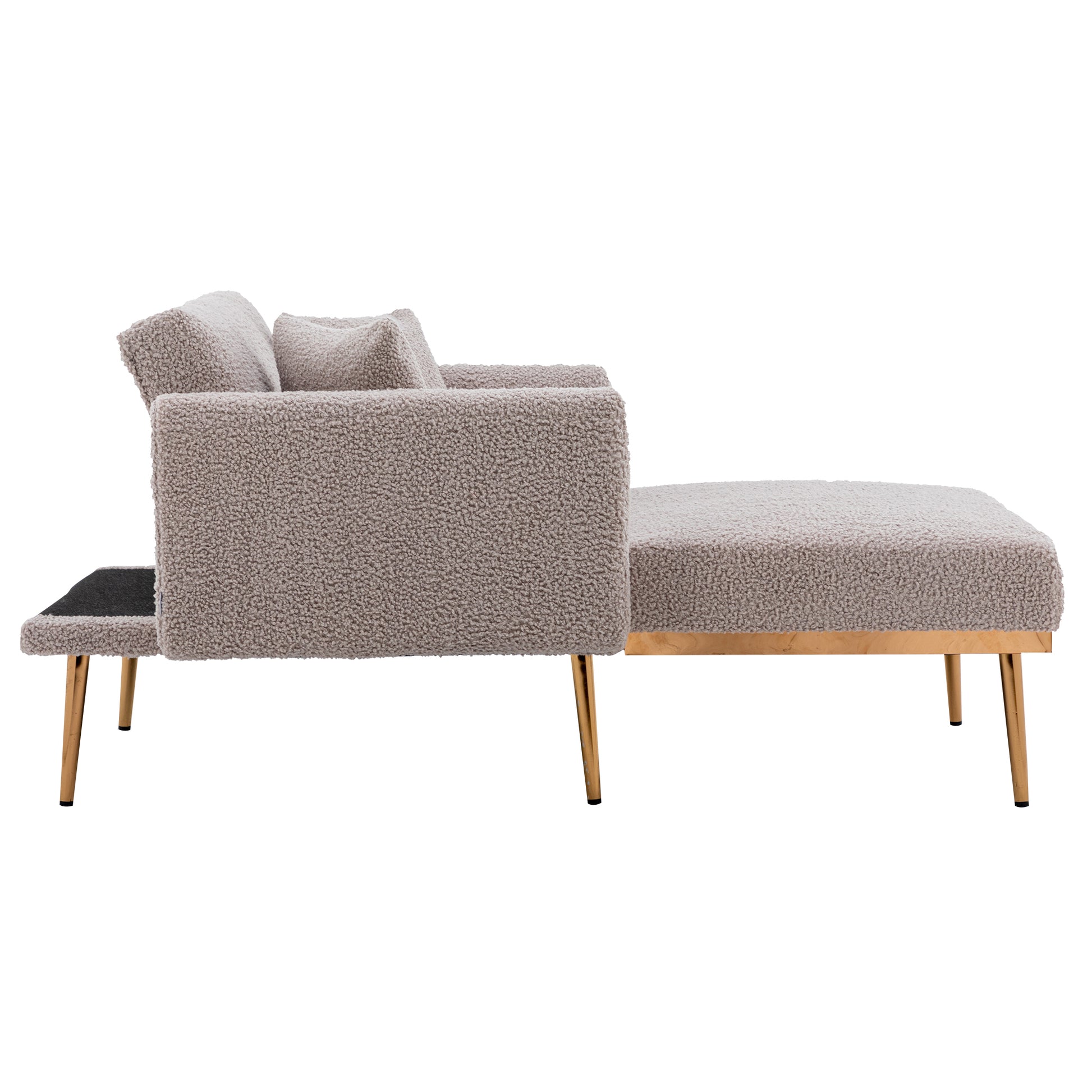 Coolmore Fashionable And Classic Style Chaise Lounge Chair Accent Chair For Living Room, Bedroom Grey Teddy Grey Teddy Foam Teddy