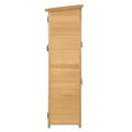 Outdoor 5.3Ft Hx4.6Ft L Wood Storage Shed Tool Organizer,Garden Shed, Storage Cabinet With Waterproof Asphalt Roof, Double Lockable Doors, 3 Tier Shelves For Backyard, Natural Natural Water Resistant Frame Garden & Outdoor Casual Wood Solid Wood
