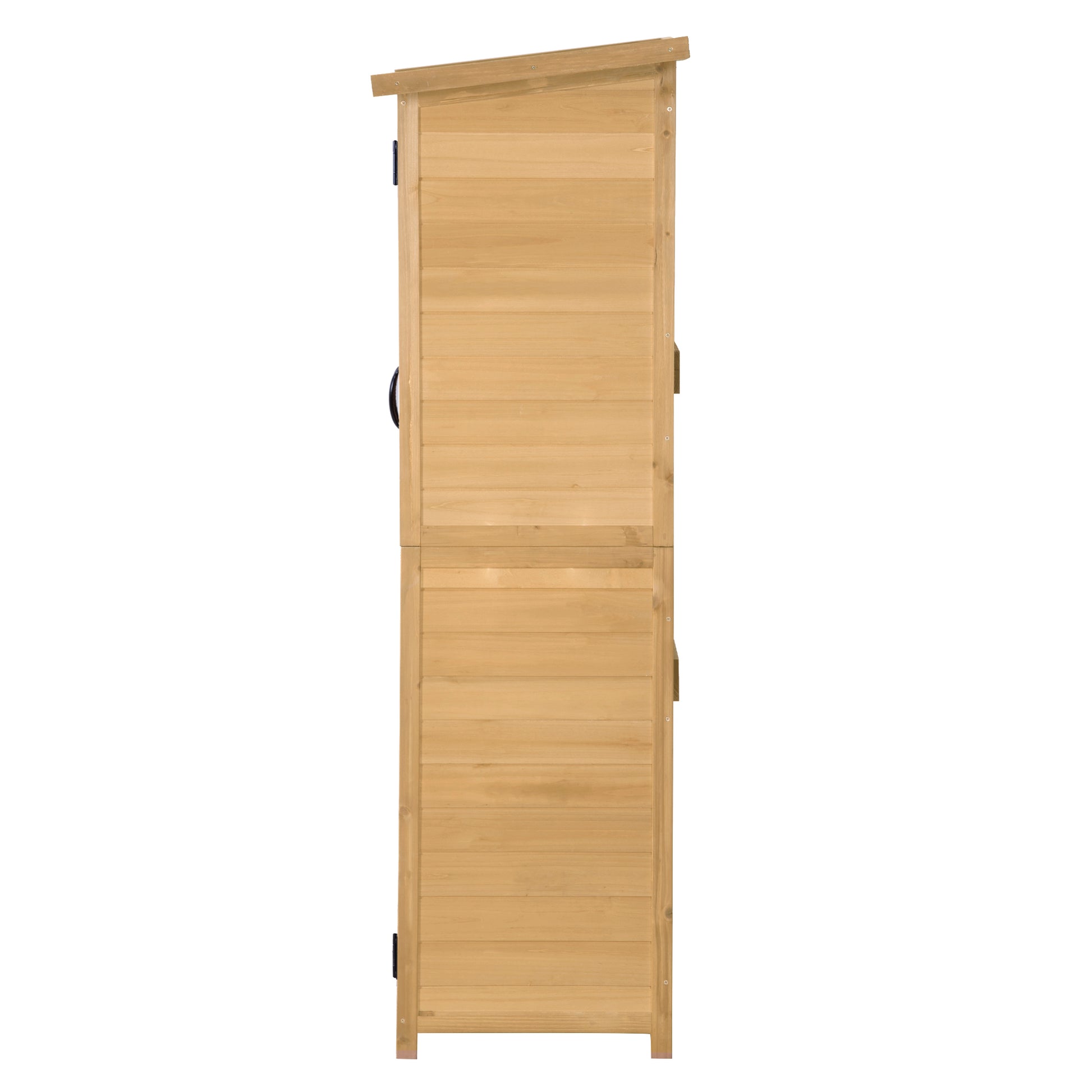 Outdoor 5.3Ft Hx4.6Ft L Wood Storage Shed Tool Organizer,Garden Shed, Storage Cabinet With Waterproof Asphalt Roof, Double Lockable Doors, 3 Tier Shelves For Backyard, Natural Natural Water Resistant Frame Garden & Outdoor Casual Wood Solid Wood