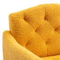 Coolmore Modern Accent Chair With Arms, Tufted Decorative Fabric Armchair With Gold Metal Legs, Upholstered Reading Chair For Living Room Bedroom Office Mustard Teddy Mustard Teddy Foam Metal