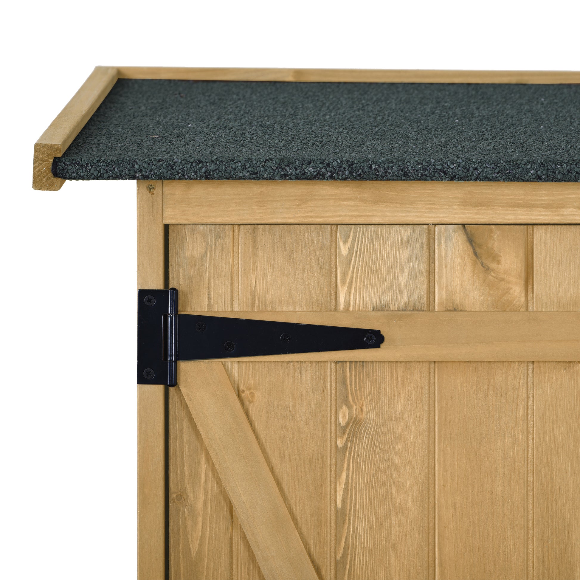 Outdoor 5.3Ft Hx4.6Ft L Wood Storage Shed Tool Organizer,Garden Shed, Storage Cabinet With Waterproof Asphalt Roof, Double Lockable Doors, 3 Tier Shelves For Backyard, Natural Natural Water Resistant Frame Garden & Outdoor Casual Wood Solid Wood
