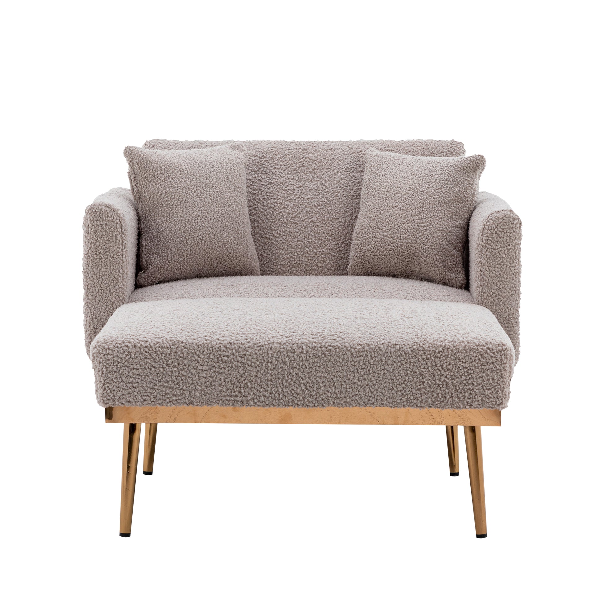 Coolmore Fashionable And Classic Style Chaise Lounge Chair Accent Chair For Living Room, Bedroom Grey Teddy Grey Teddy Foam Teddy
