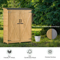Outdoor 5.3Ft Hx4.6Ft L Wood Storage Shed Tool Organizer,Garden Shed, Storage Cabinet With Waterproof Asphalt Roof, Double Lockable Doors, 3 Tier Shelves For Backyard, Natural Natural Water Resistant Frame Garden & Outdoor Casual Wood Solid Wood