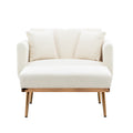 Coolmore Fashionable And Classic Style Chaise Lounge Chair Accent Chair For Living Room, Bedroom Teddy White White Teddy Foam Teddy