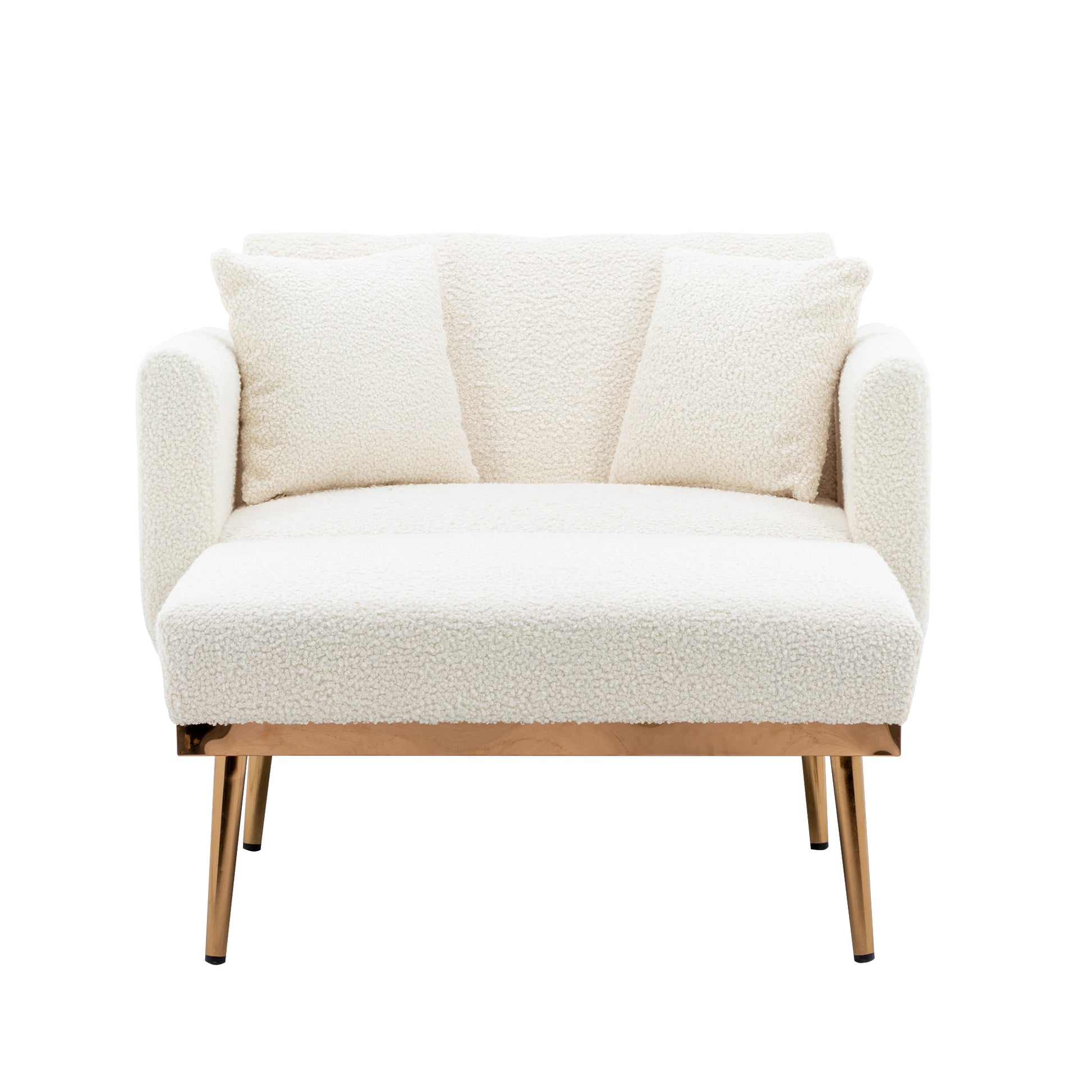 Coolmore Fashionable And Classic Style Chaise Lounge Chair Accent Chair For Living Room, Bedroom Teddy White White Teddy Foam Teddy