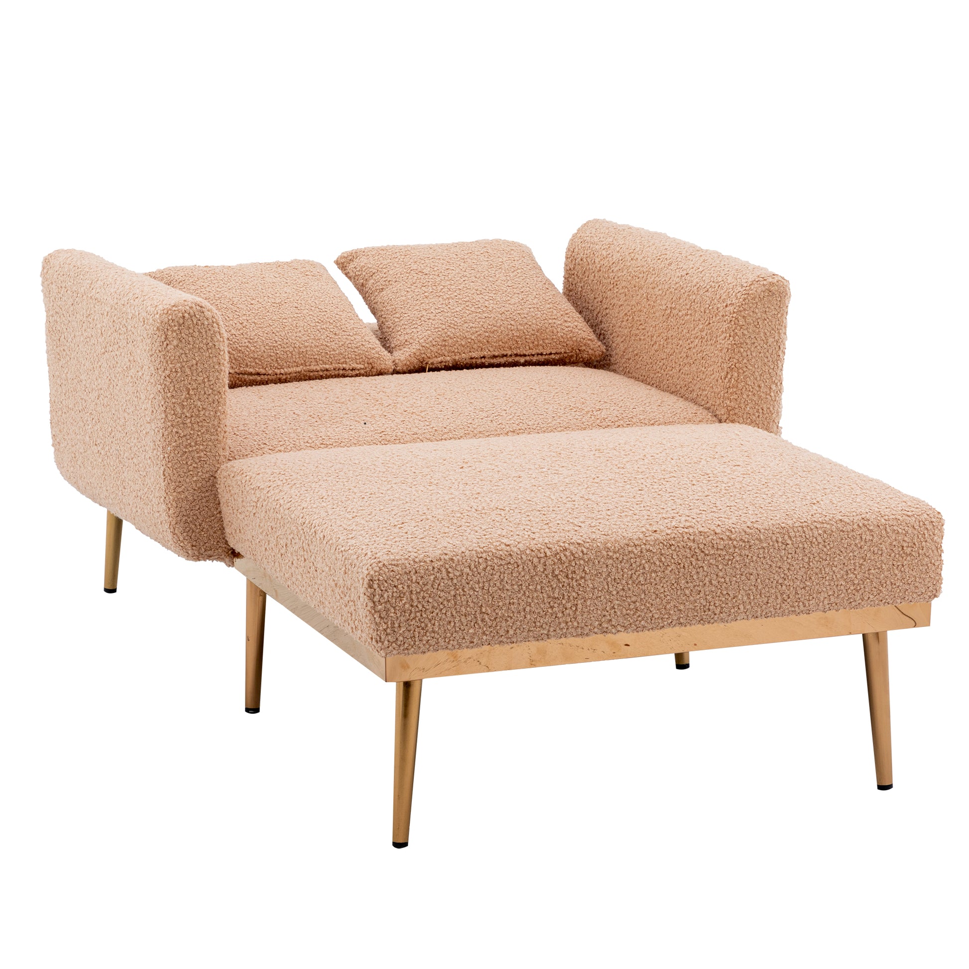 Coolmore Fashionable And Classic Style Chaise Lounge Chair Accent Chair For Living Room, Bedroom Camel Teddy Camel Teddy Foam Teddy