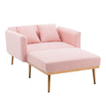 Coolmore Fashionable And Classic Style Chaise Lounge Chair Accent Chair For Living Room, Bedroom Teddy Pink Pink Teddy Foam Teddy