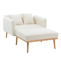 Coolmore Fashionable And Classic Style Chaise Lounge Chair Accent Chair For Living Room, Bedroom Teddy White White Teddy Foam Teddy