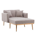 Coolmore Fashionable And Classic Style Chaise Lounge Chair Accent Chair For Living Room, Bedroom Grey Teddy Grey Teddy Foam Teddy