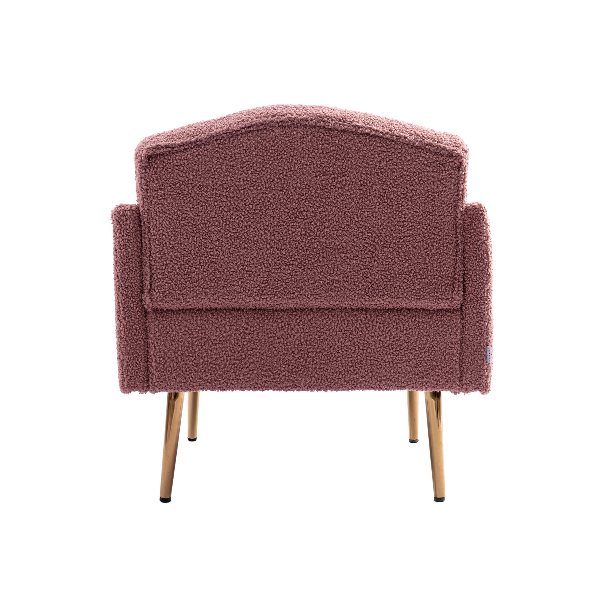 Coolmore Modern Accent Chair With Arms, Tufted Decorative Fabric Armchair With Gold Metal Legs, Upholstered Reading Chair For Living Room Bedroom Office Brush Pink Teddy Brush Pink Teddy Foam Teddy