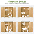 Outdoor 5.3Ft Hx4.6Ft L Wood Storage Shed Tool Organizer,Garden Shed, Storage Cabinet With Waterproof Asphalt Roof, Double Lockable Doors, 3 Tier Shelves For Backyard, Natural Natural Water Resistant Frame Garden & Outdoor Casual Wood Solid Wood