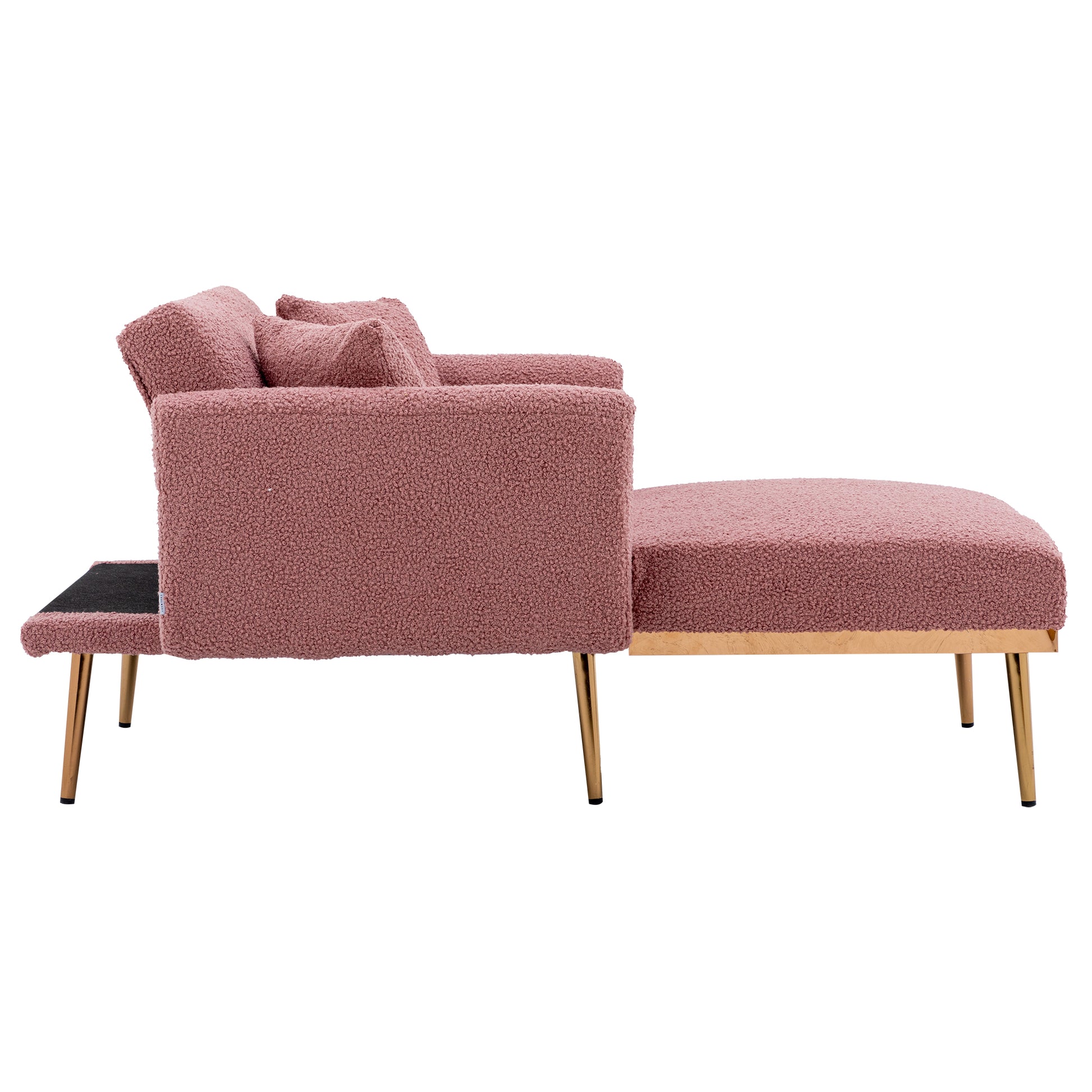 Coolmore Fashionable And Classic Style Chaise Lounge Chair Accent Chair For Living Room, Bedroom Brush Pink Teddy Brush Pink Teddy Foam Teddy