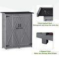 Outdoor 5.3Ft Hx4.6Ft L Wood Storage Shed Tool Organizer,Garden Shed, Storage Cabinet With Waterproof Asphalt Roof, Double Lockable Doors, 3 Tier Shelves For Backyard, Gray Gray Water Resistant Frame Garden & Outdoor Casual Wood Solid Wood