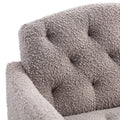 Coolmore Modern Accent Chair With Arms, Tufted Decorative Fabric Armchair With Gold Metal Legs, Upholstered Reading Chair For Living Room Bedroom Office Grey Teddy Grey Teddy Foam Metal