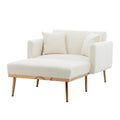 Coolmore Fashionable And Classic Style Chaise Lounge Chair Accent Chair For Living Room, Bedroom Teddy White White Teddy Foam Teddy